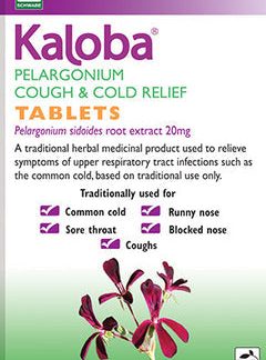 Kaloba Pelargonium Cough & Cold Relief Tablets 30s Schwabe