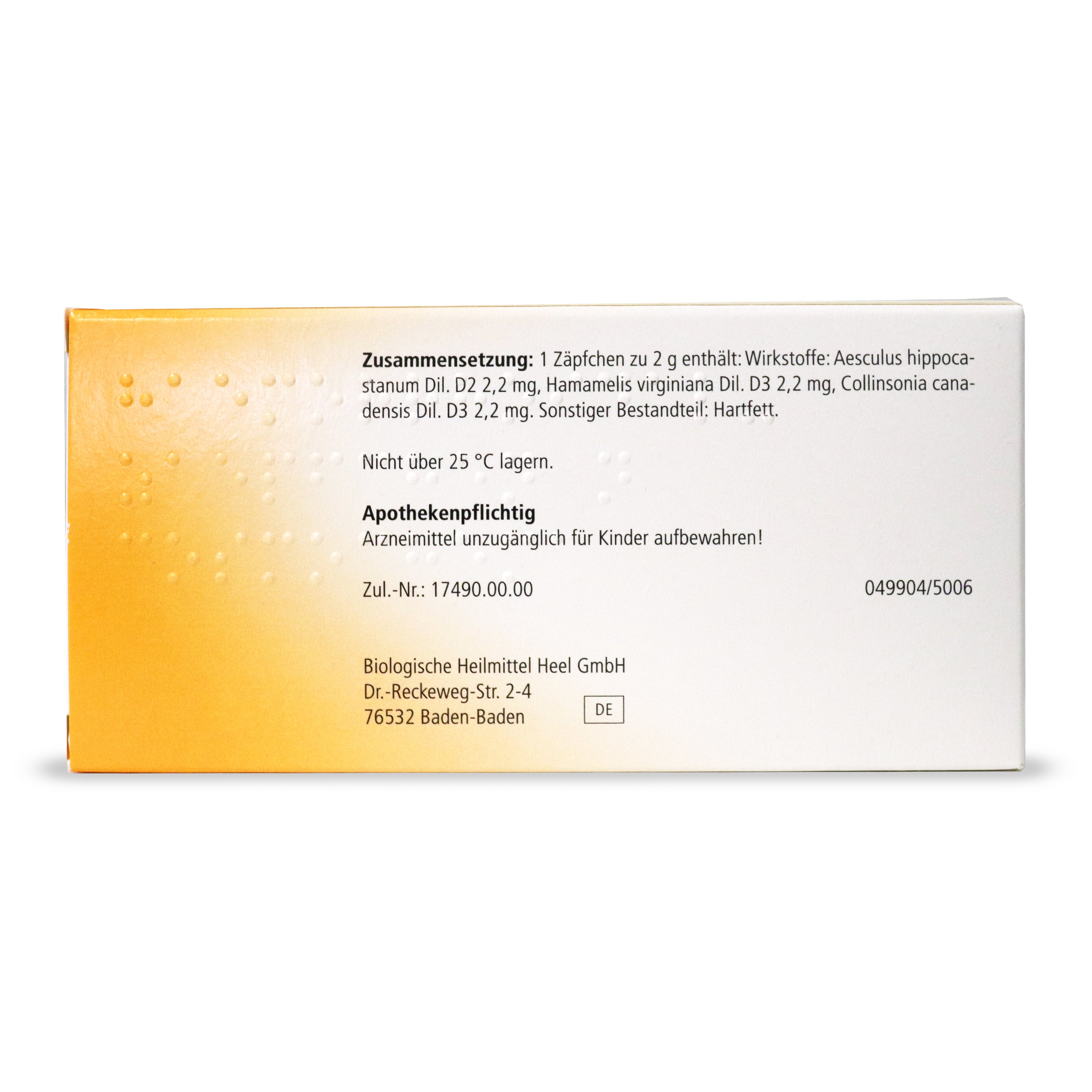 Hamamelis Cosmoplex (Hamheroidal) Hamorrhoidal Zapfchen 12 Suppositories - Image 3