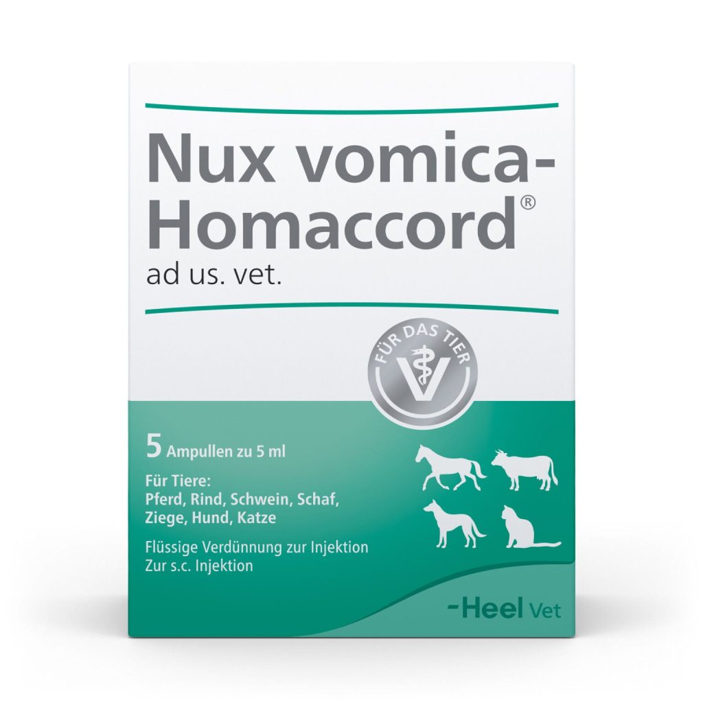 Nux Vomica Homaccord ad us vet 5ml 5 Ampoules (VET)